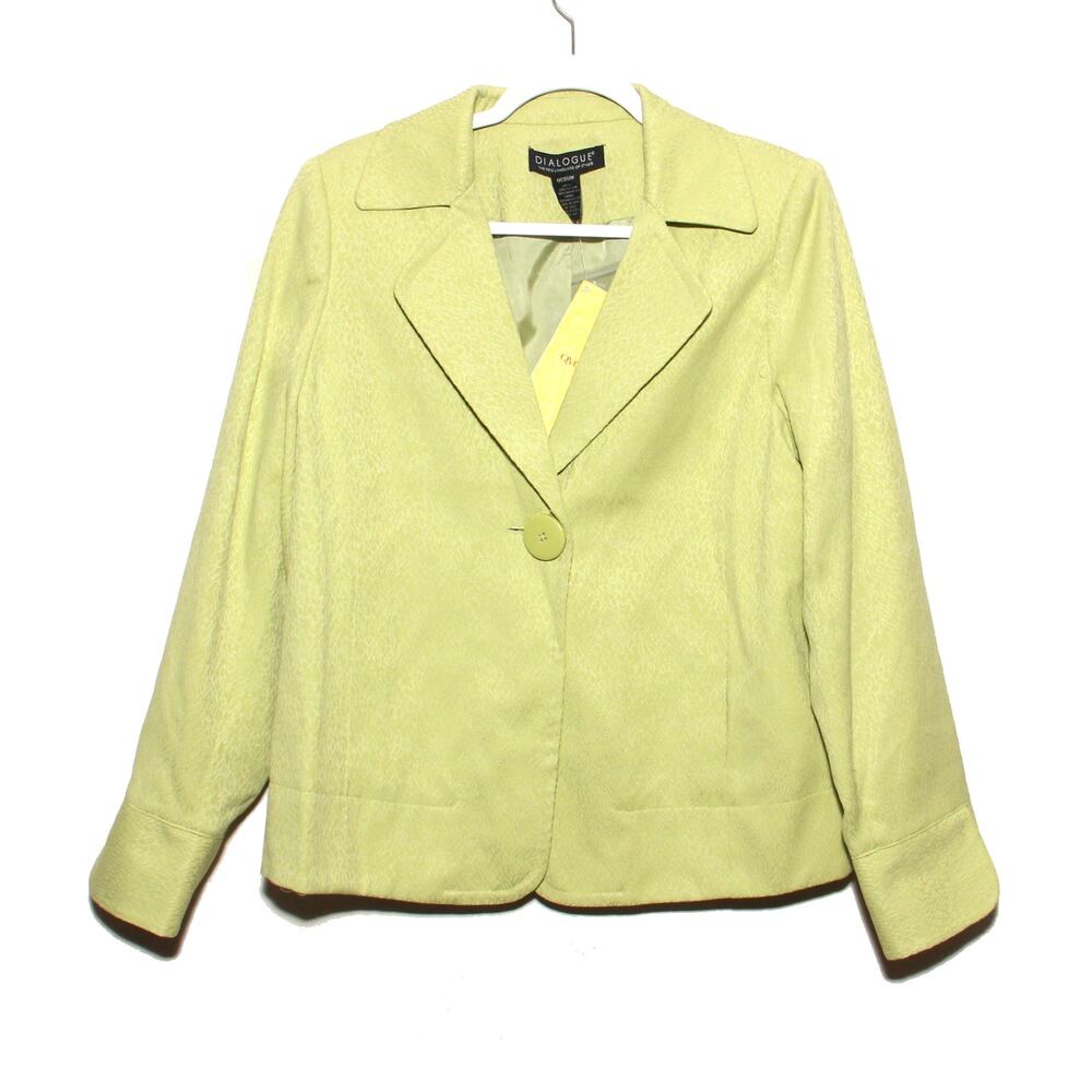 NEW Dialogue by QVC Green Blazer Jacket Size Medium